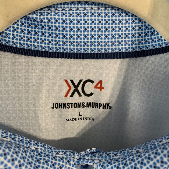 Johnston & Murphy‎ XC4 blue shirt sleeve golf shirt. Size L - Picture 3 of 11